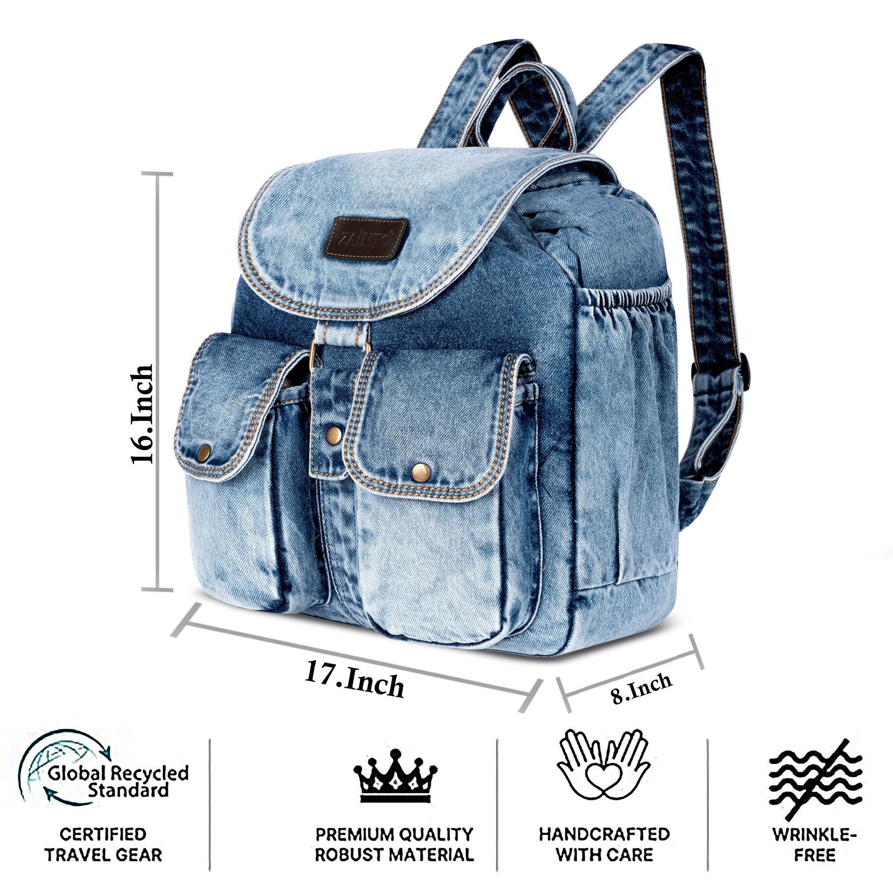 Denim deals Flap Backpack